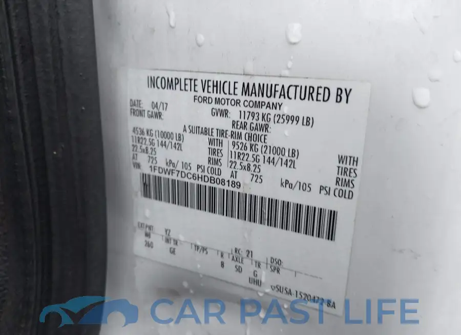 1FDWF7DC6HDB08189# 8