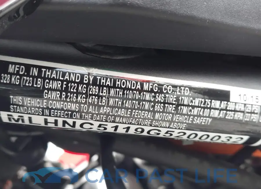 MLHNC5119G5200032# 10