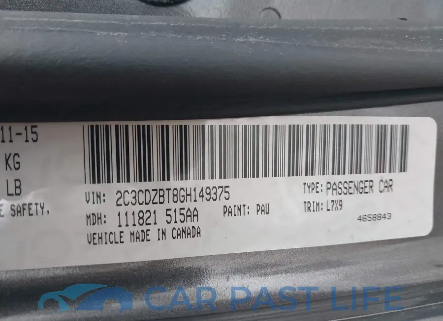 2C3CDZBT8GH149375# 9