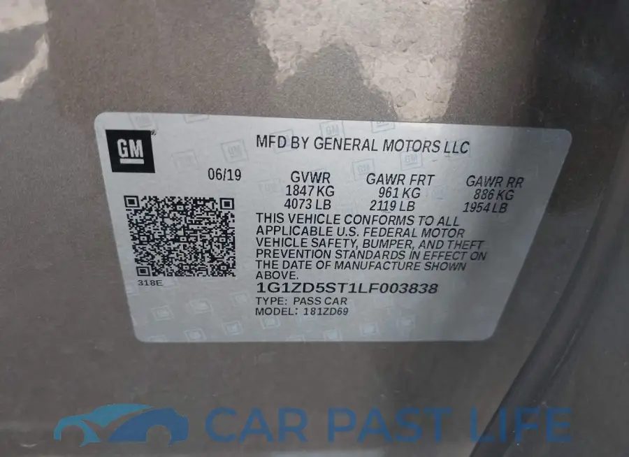 1G1ZD5ST1LF003838# 9