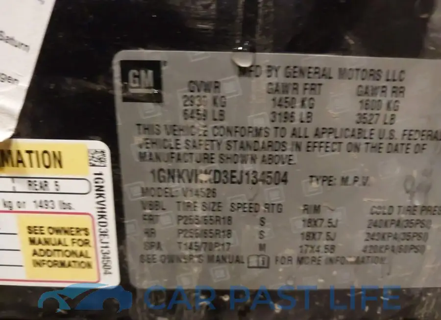 1GNKVHKD3EJ134504# 9