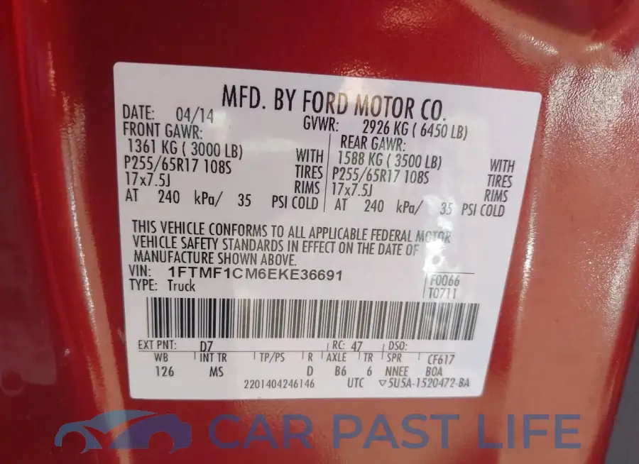 1FTMF1CM6EKE36691# 9