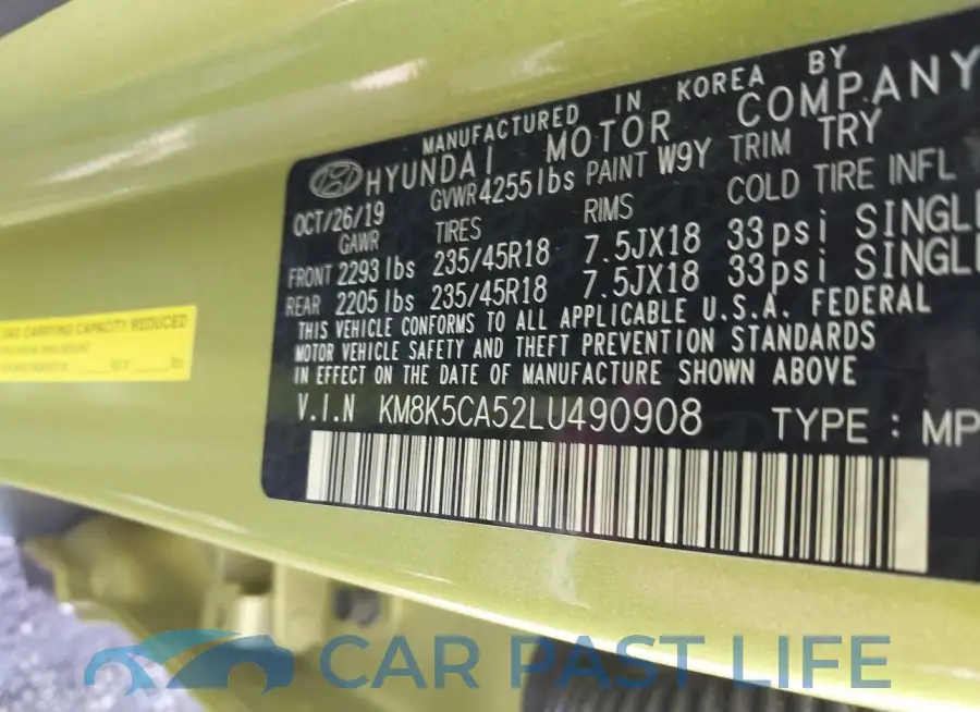 KM8K5CA52LU490908# 9
