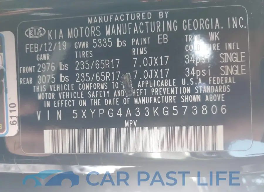 5XYPG4A33KG573806# 9
