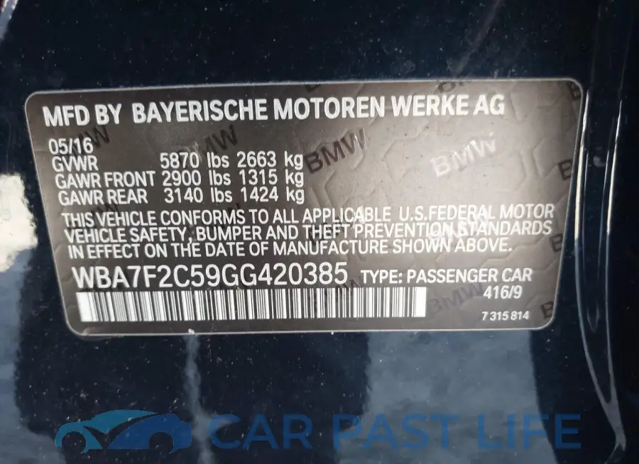 WBA7F2C59GG420385# 9