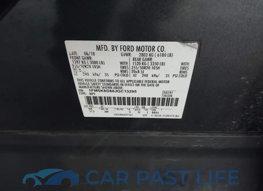 1FM5K8D88JGC13295# 9