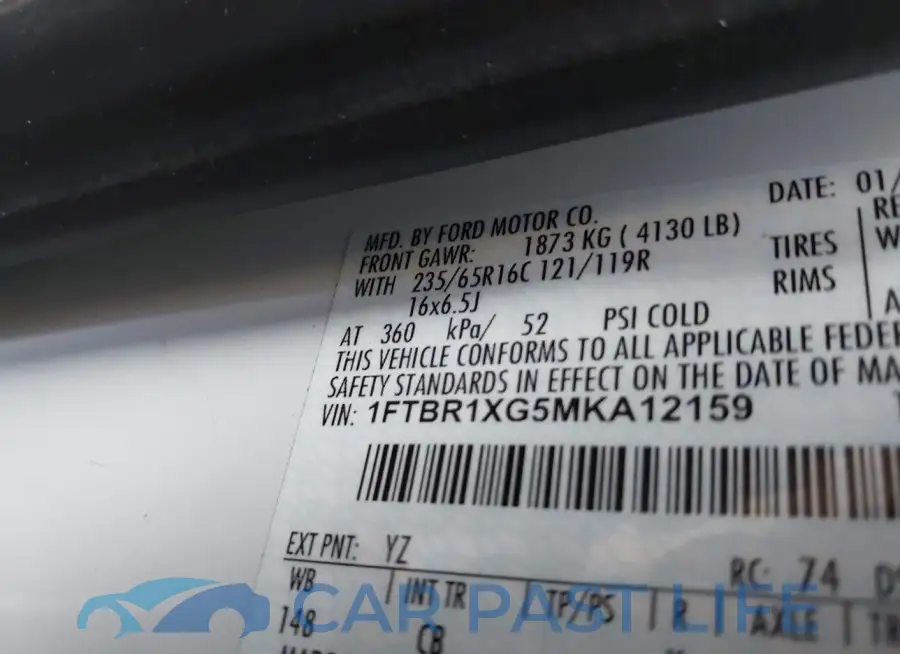 1FTBR1XG5MKA12159# 9