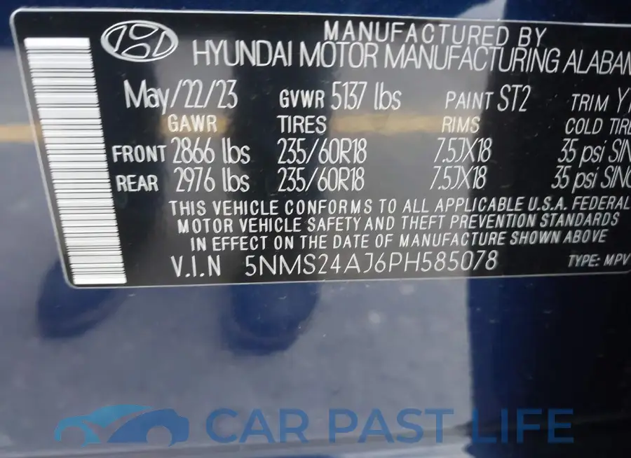 5NMS24AJ6PH585078# 9