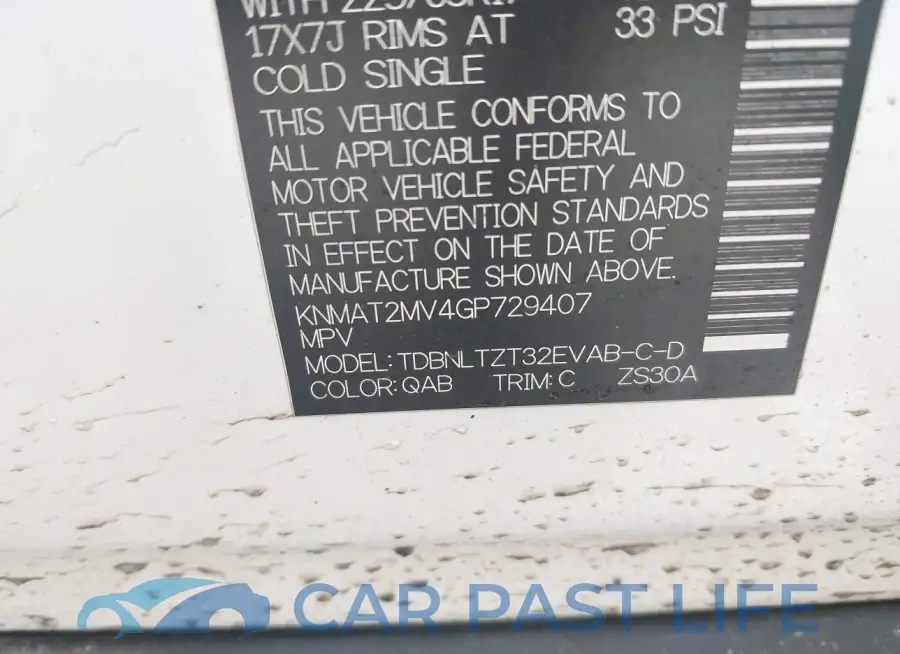 KNMAT2MV4GP729407# 9