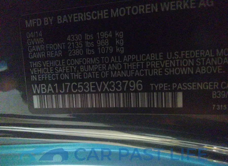 WBA1J7C53EVX33796# 9