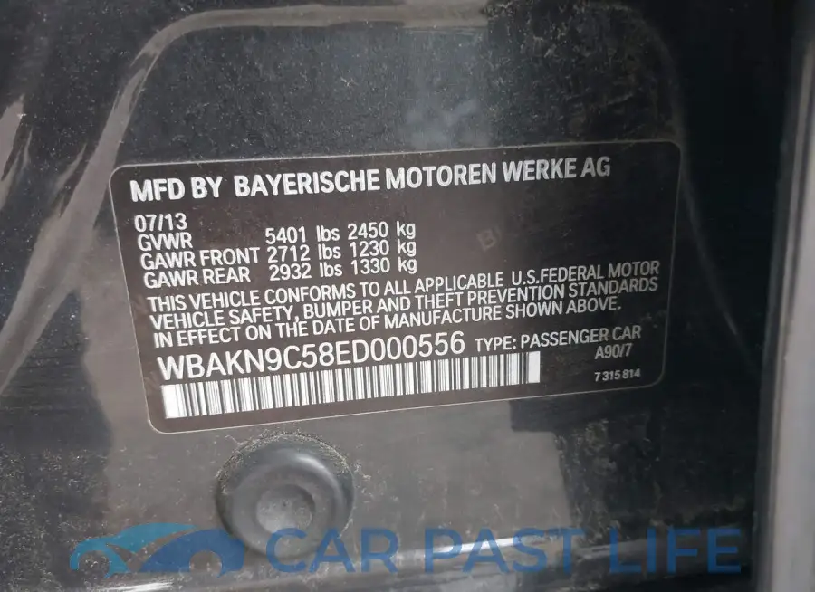 WBAKN9C58ED000556# 9