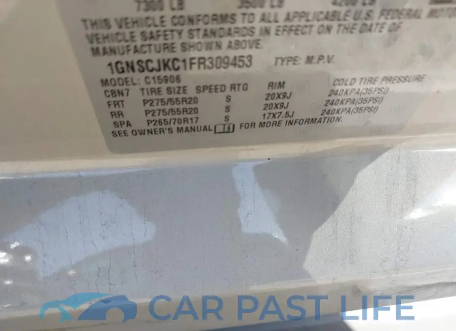 1GNSCJKC1FR309453# 9