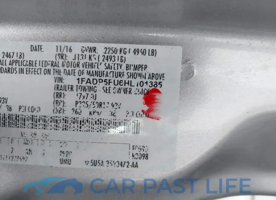 1FADP5FU6HL101385# 9