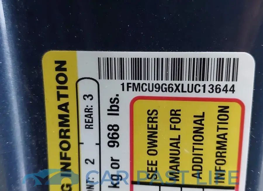 1FMCU9G6XLUC13644# 9
