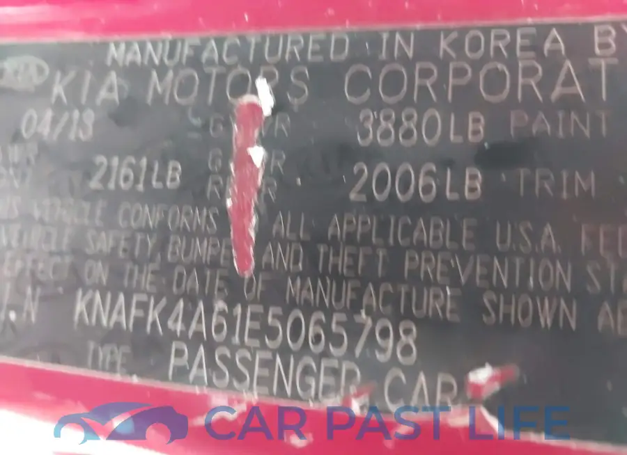 KNAFK4A61E5065798# 9