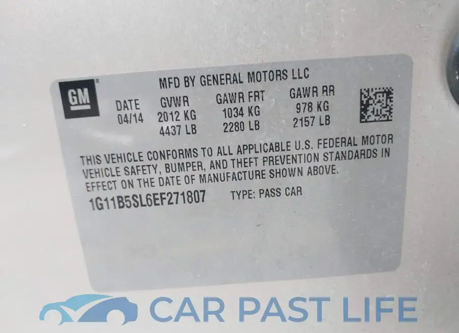 1G11B5SL6EF271807# 9