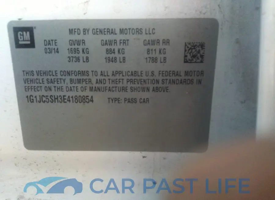 1G1JC5SH3E4180854# 9