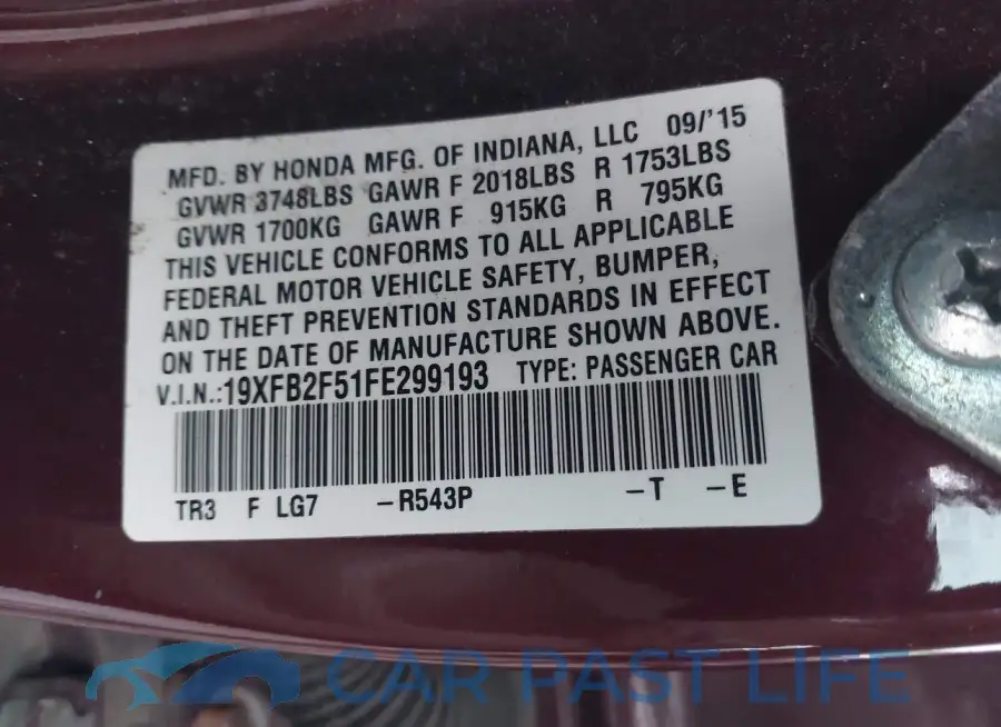 19XFB2F51FE299193# 9