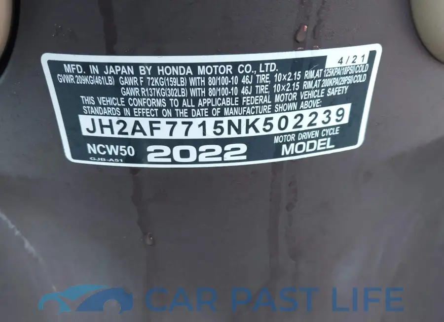 JH2AF7715NK502239# 10