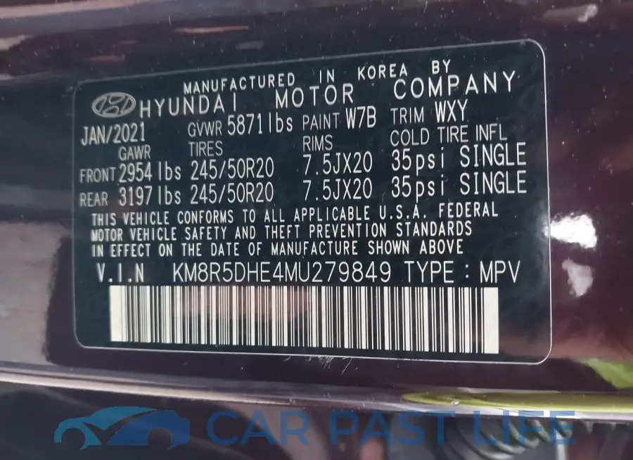 KM8R5DHE4MU279849# 9