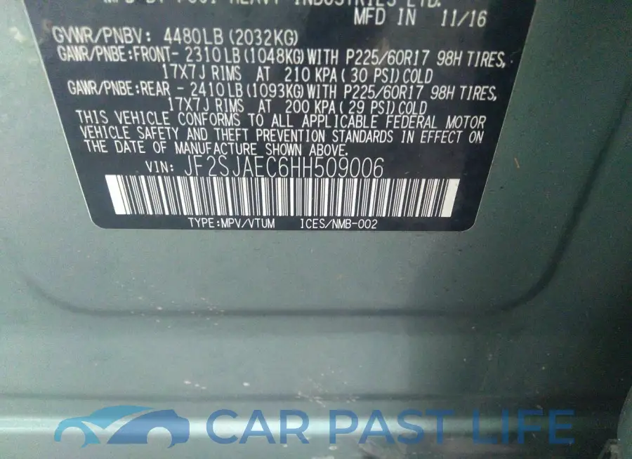 JF2SJAEC6HH509006# 9