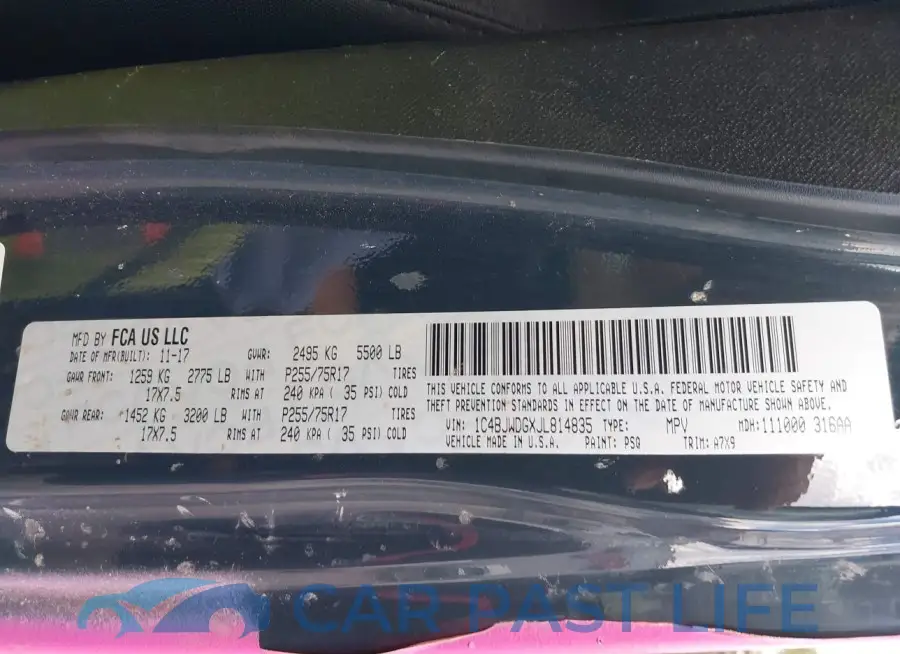 1C4BJWDGXJL814835# 9