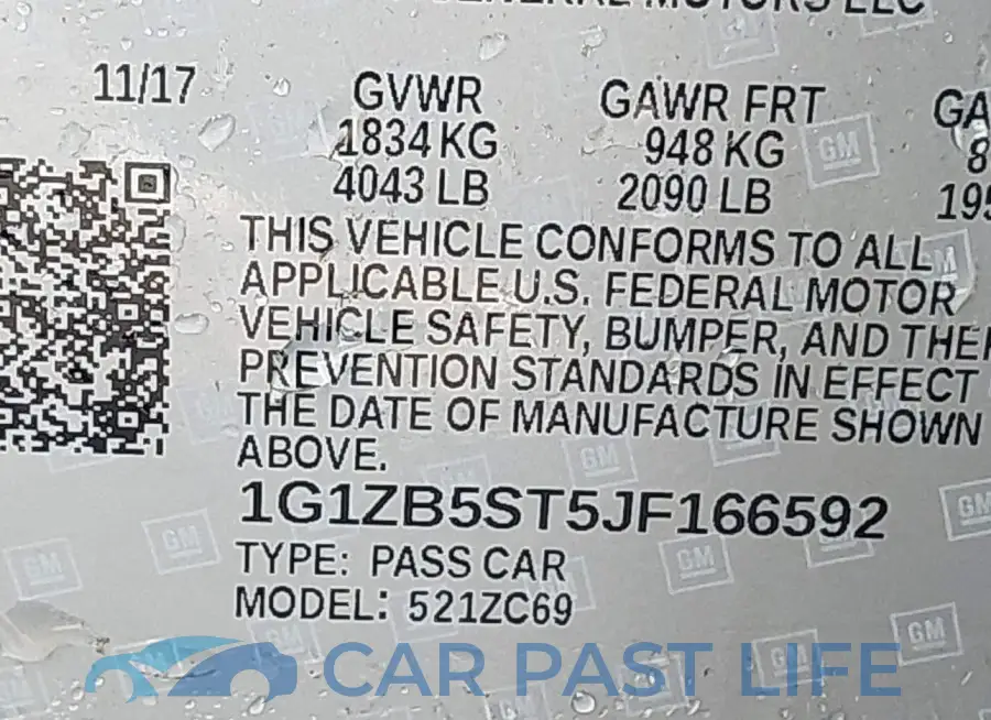 1G1ZB5ST5JF166592# 9