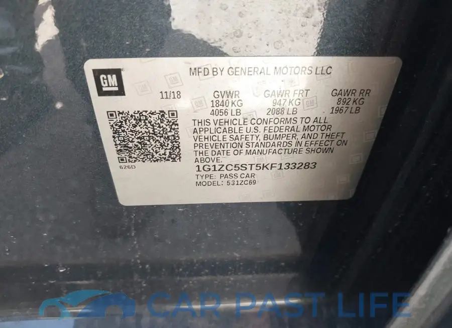 1G1ZC5ST5KF133283# 9