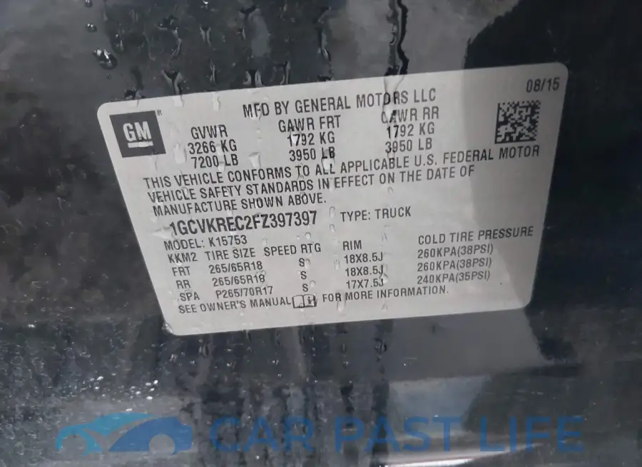 1GCVKREC2FZ397397# 9
