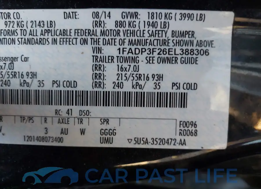 1FADP3F26EL388306# 9