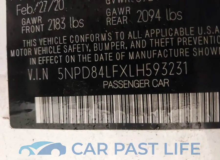 5NPD84LFXLH593231# 9