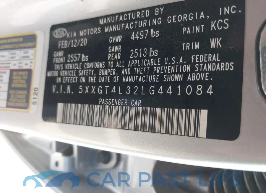 5XXGT4L32LG441084# 9