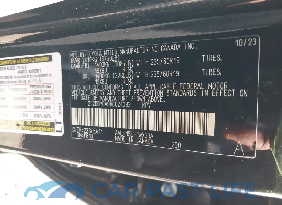 2T2BBMCA9RC024083# 9