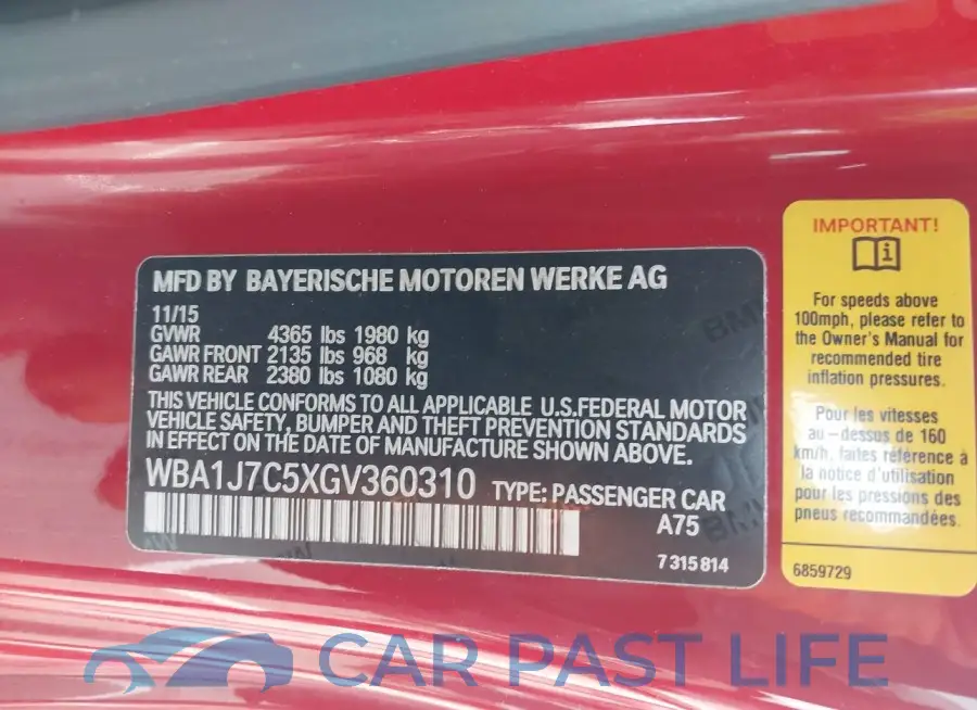 WBA1J7C5XGV360310# 9