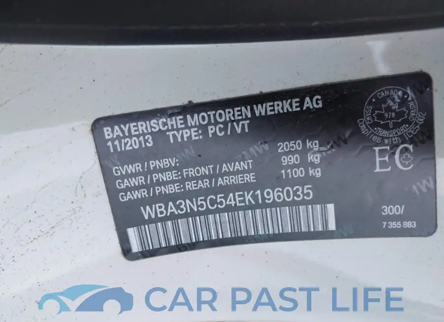 WBA3N5C54EK196035# 9