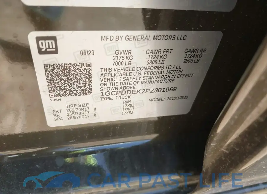 1GCPDDEK2PZ301069# 9