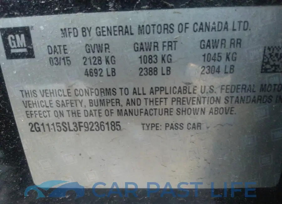 2G1115SL3F9236185# 9