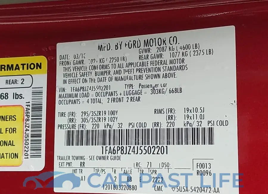 1FA6P8JZ4J5502201# 9