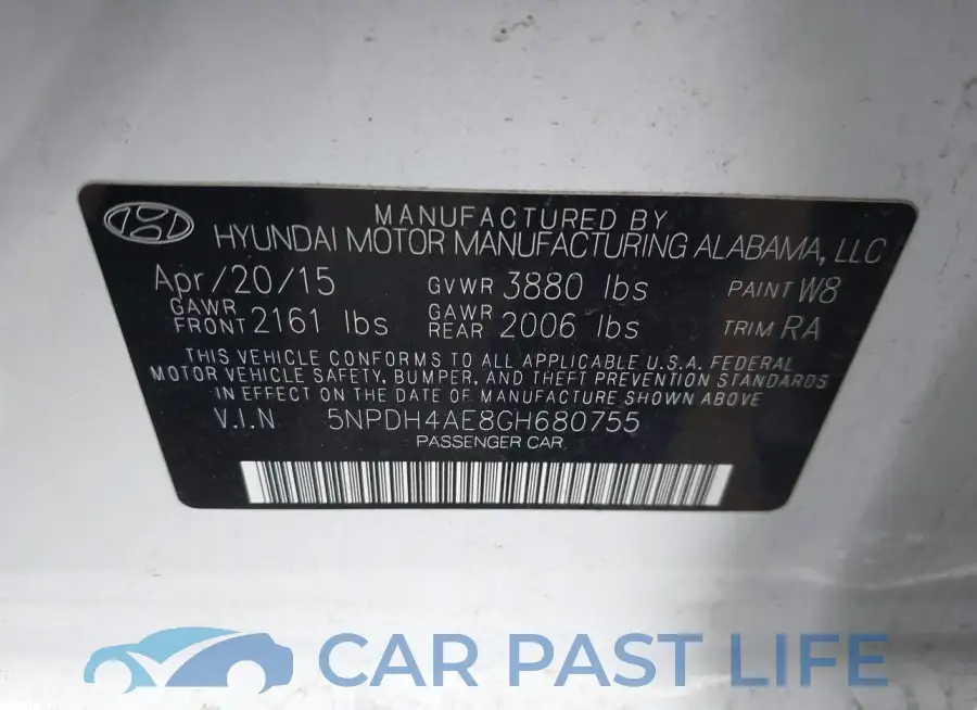 5NPDH4AE8GH680755# 9