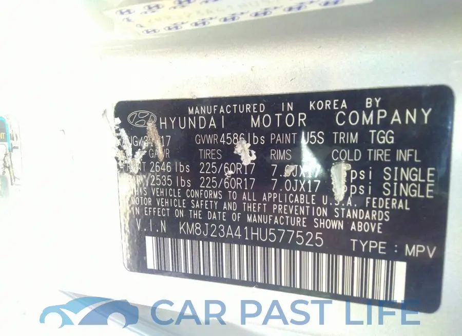 KM8J23A41HU577525# 9
