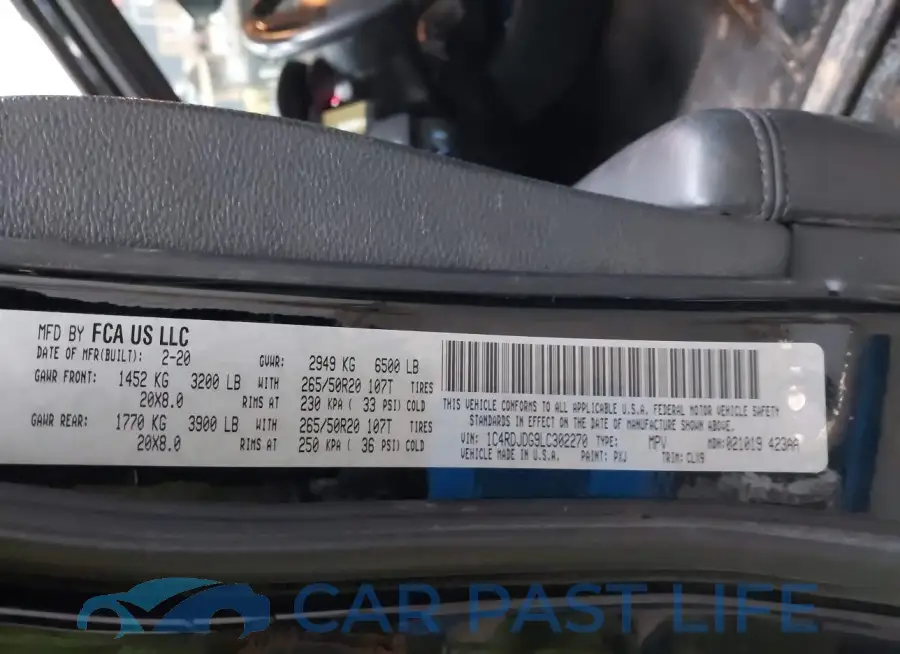 1C4RDJDG9LC302270# 9