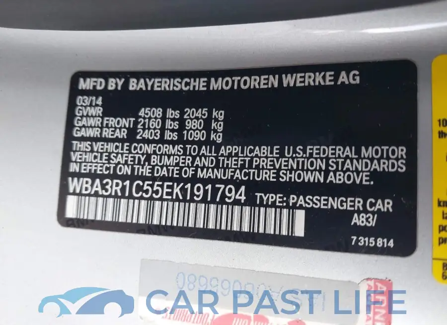 WBA3R1C55EK191794# 9