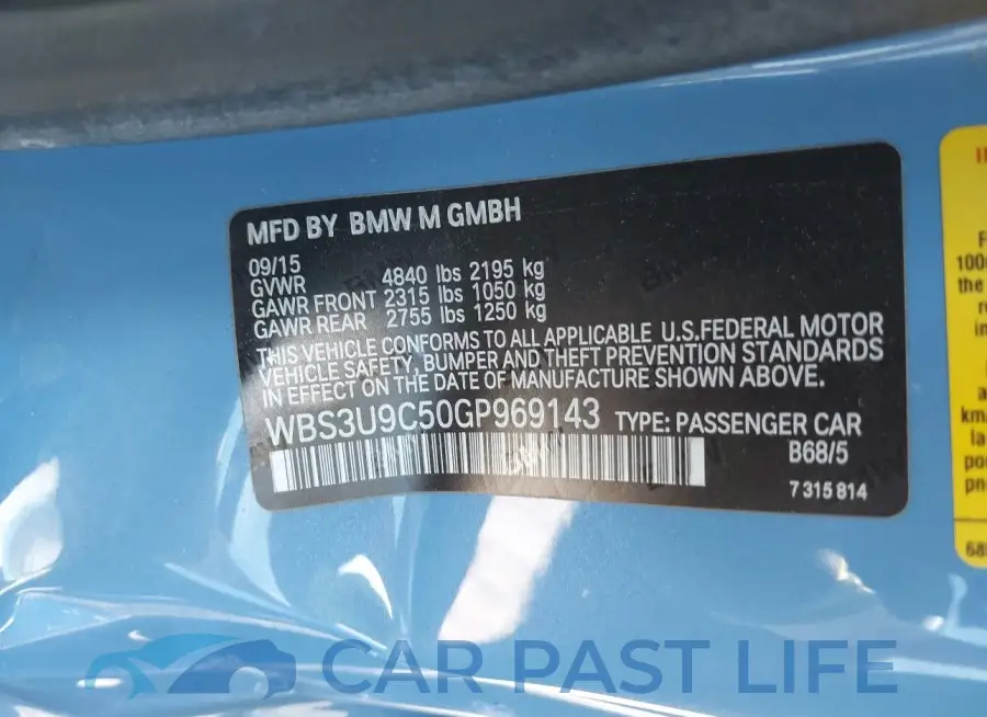 WBS3U9C50GP969143# 9