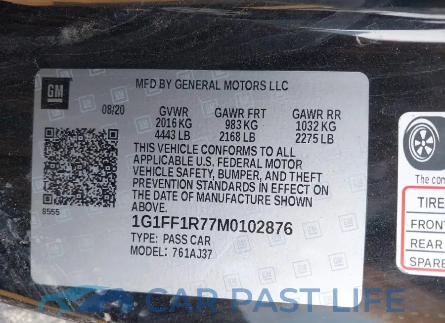 1G1FF1R77M0102876# 9