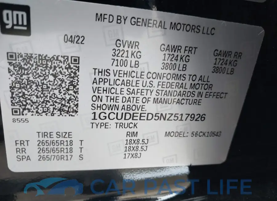 1GCUDEED5NZ517926# 9
