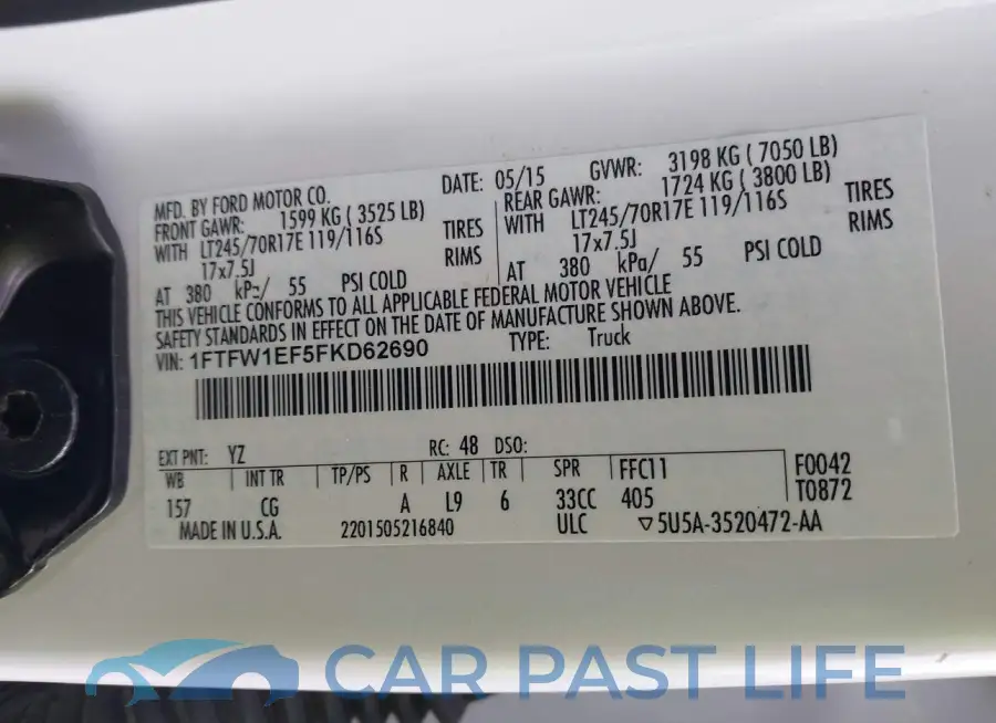 1FTFW1EF5FKD62690# 9