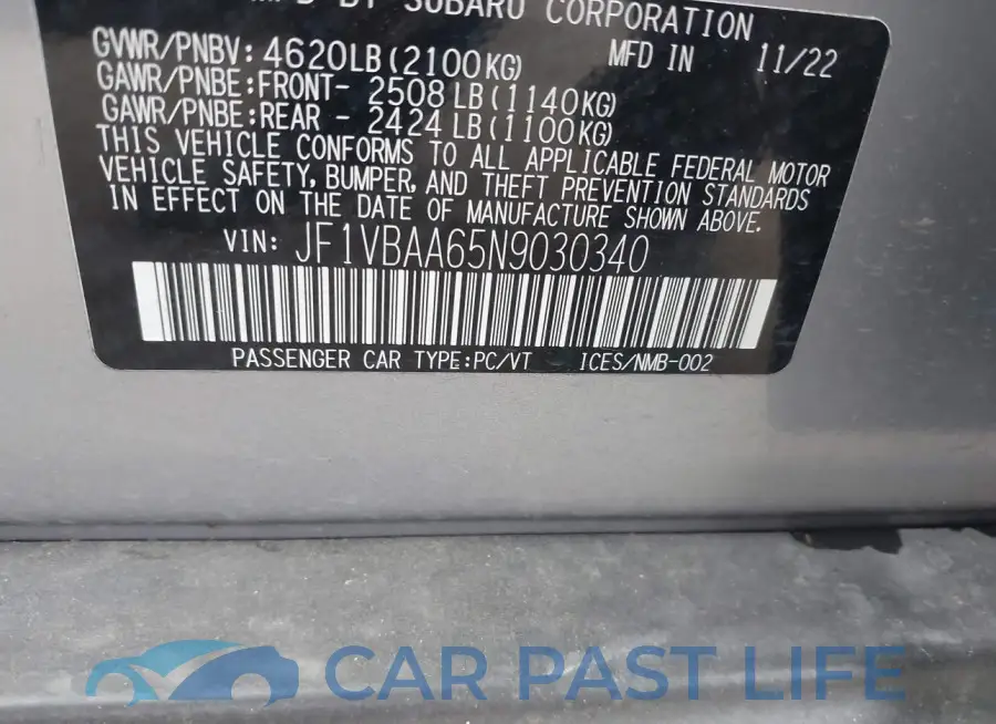 JF1VBAA65N9030340# 9