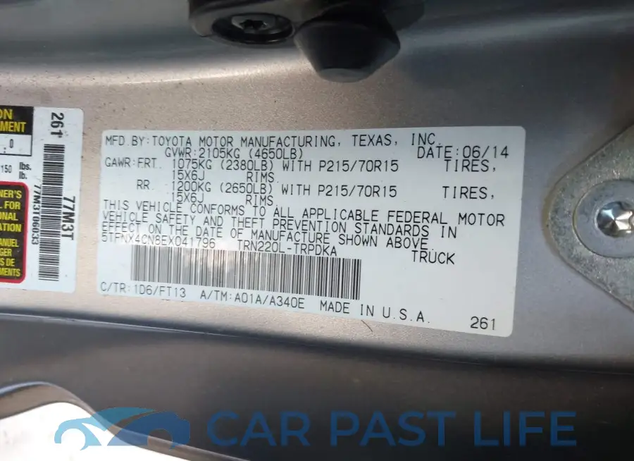 5TFNX4CN8EX041796# 9