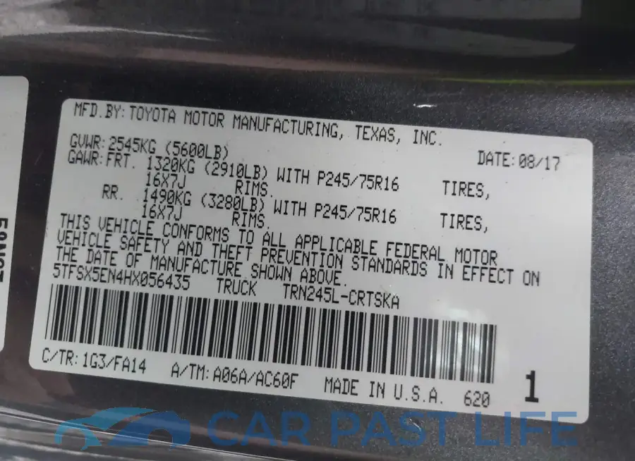 5TFSX5EN4HX056435# 9