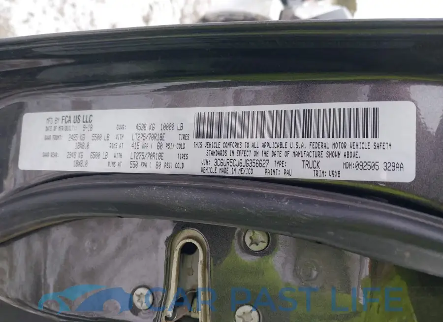 3C6UR5CJ6JG356627# 9